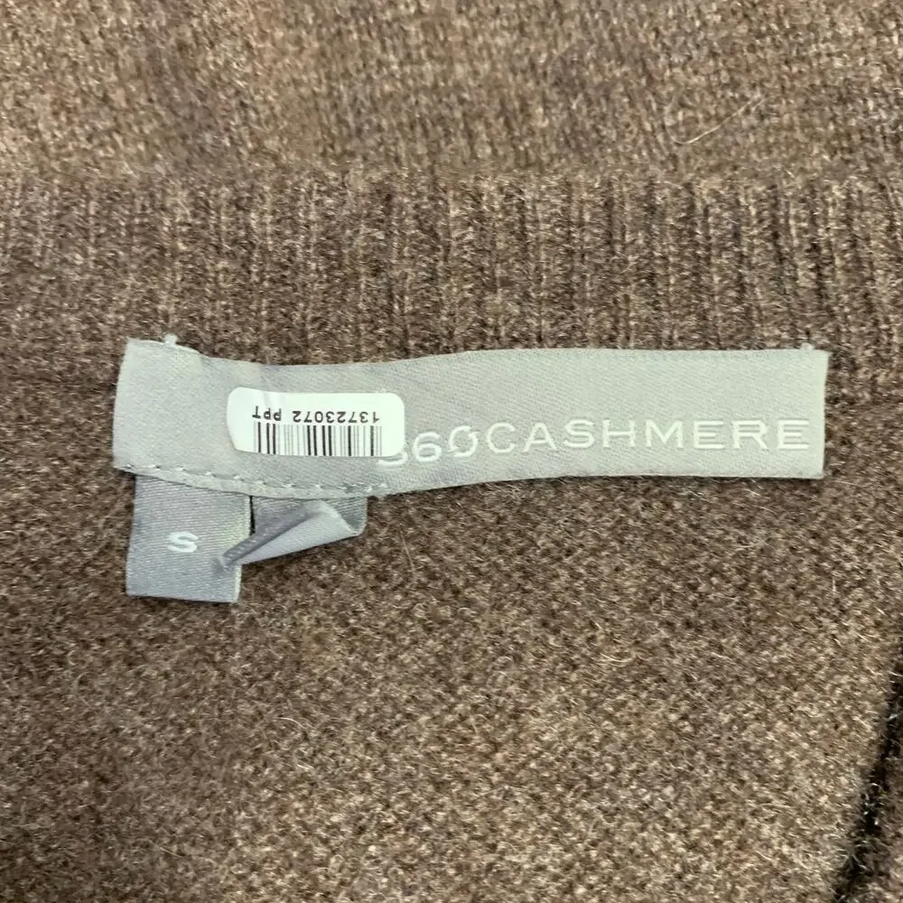 360 CASHMERE Size S Brown Cashmere Crew Neck Pullover